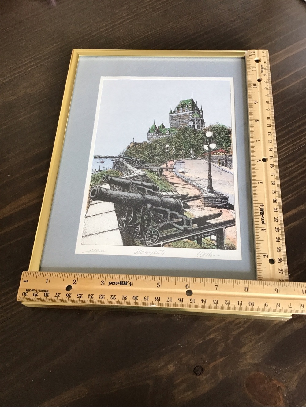 Signed Lithograph Chateau Frontenac Ramparts Quebec - Picture 7 of 13